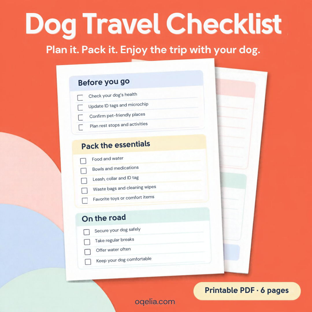 Dog Travel Checklist (Printable PDF)