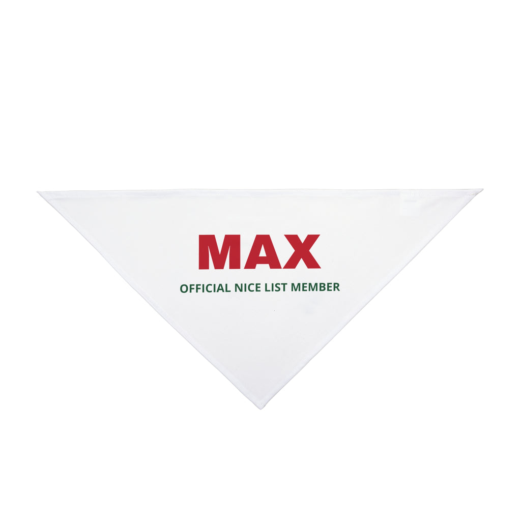 Personalized Christmas Dog Bandana – Official Nice List Member