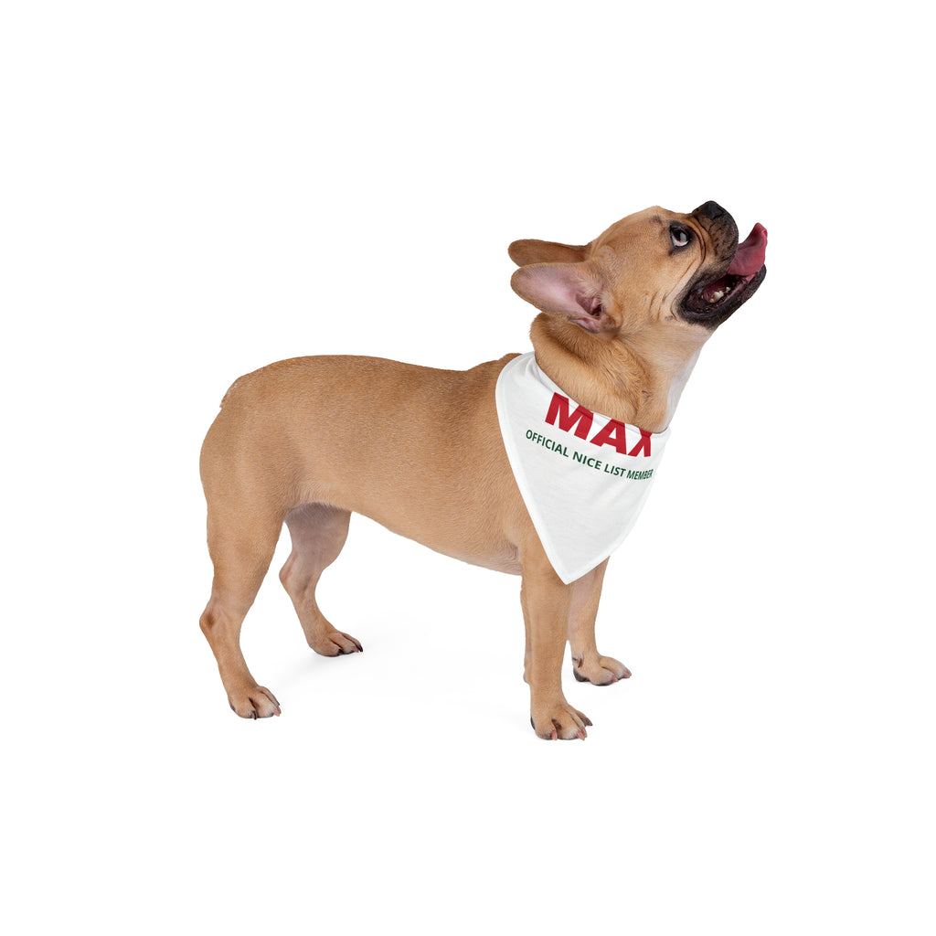 Personalized Christmas Dog Bandana – Official Nice List Member