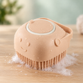 Oqelia BathClean™ beige dog shampoo and massage brush